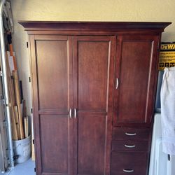 Solid Wood Cherry Finish Cabinet