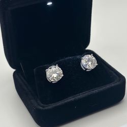 Moissanite Stud Earrings 925 Sterling Silver