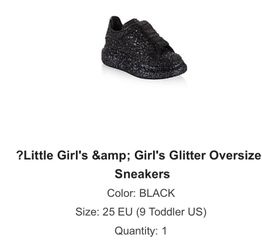 Shop Alexander McQueen Little Girl's Oversized Sparkle Sneakers