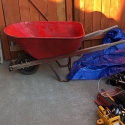 Wheel Barrow With Tire That Never Goes Flat