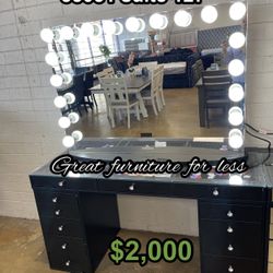 Impressions Vanity Black With  Bluetooth Mirror Brand New 