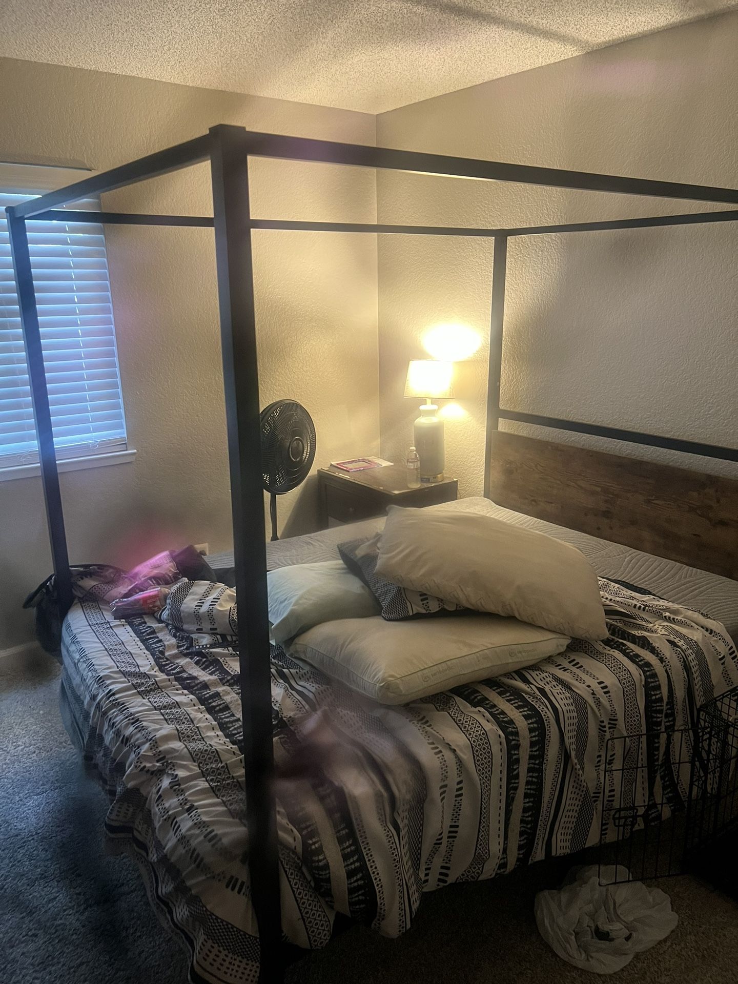 $750 King Bed Frame And Mattress!! Must Go!