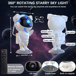 Night Light Projector for Kids, Cute Astronaut Night Light, LED Star Projector, Galaxy Lighting Ceiling Stars, Night Lights for Bedroom, Nursery, Chil
