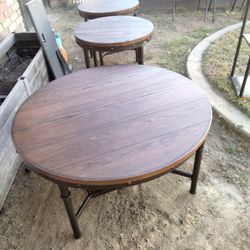 Two End Tables And A Coffee Table New