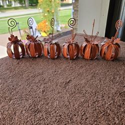 Metal Pumpkin Placqrd Holders. See Notes. Each