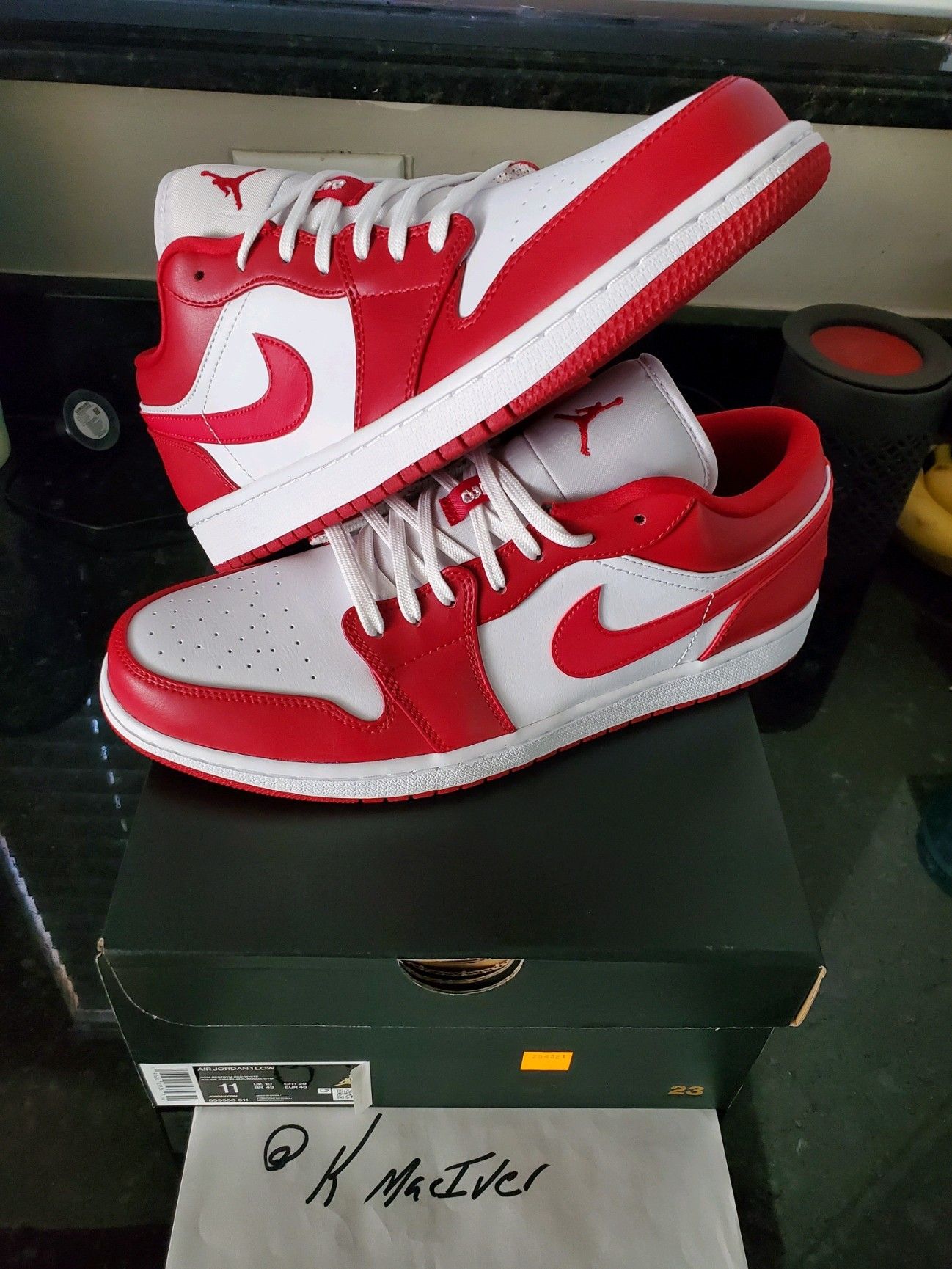 Jordan 1 low red/white Size 11 $140