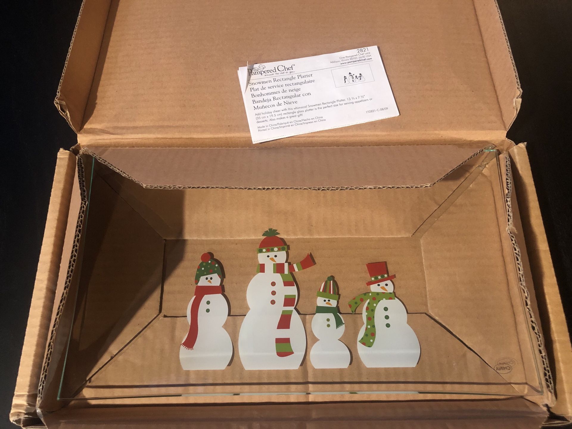 Pampered Chef Snowman Appetizer Cookie Plate Platter Christmas Holiday Party 2821