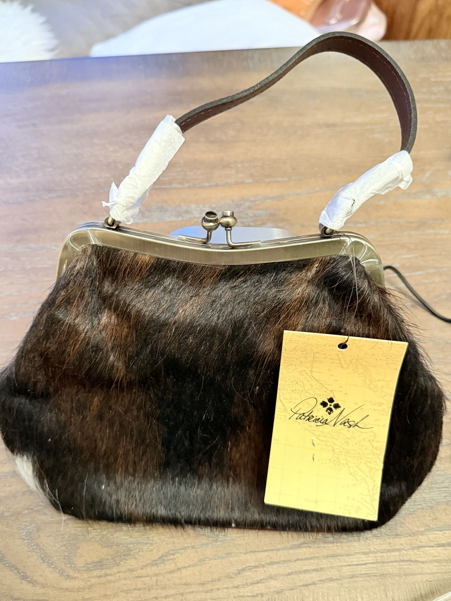 Patricia Nash Leather And Cowhide Handbag…NEW