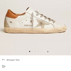 Golden Goose Men’s Super-Star sneakers with suede star and brown heel tab size 37