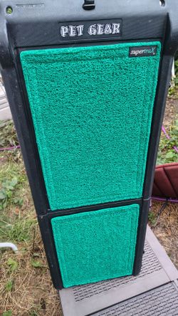 Pet Ramp by Pet Gear, folding for travel.