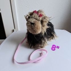 Our Generation Doll Toy Plush Dog With Pink Leash 