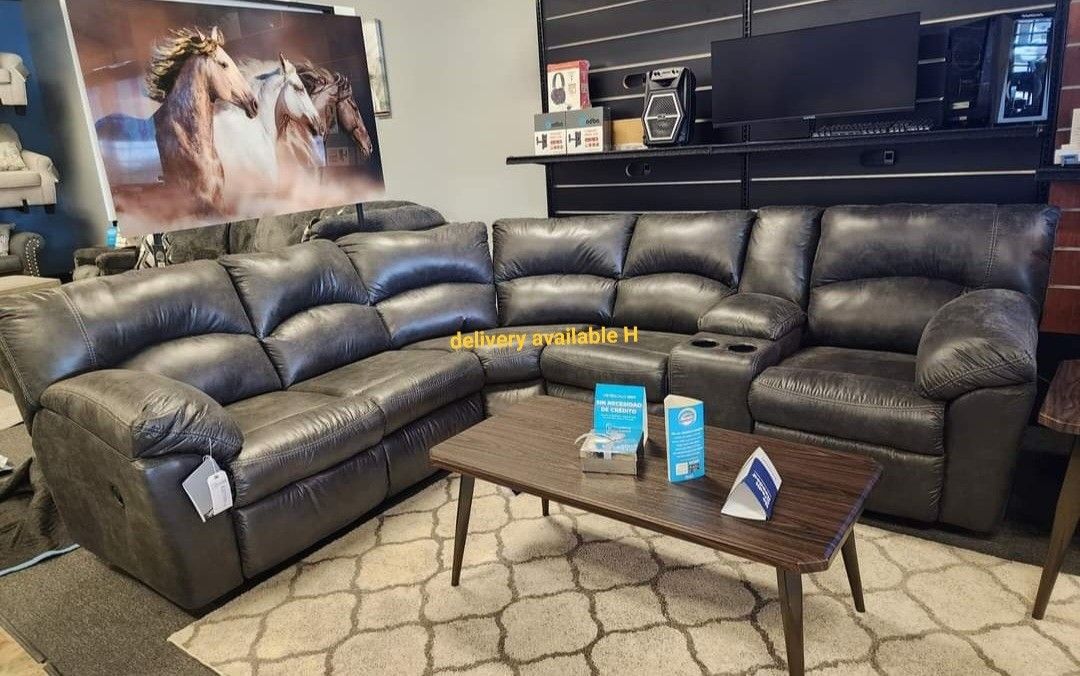 Tambo Pewter 2pc Reclining Sectional, Seccional,Couches,Sofa,Living