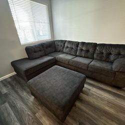 Plush Grey Couch     Obo