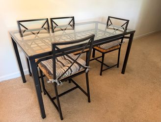 IKEA Glass Top Dining Table + 4 Chairs