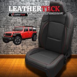 2024-2025 Jeep Wrangler JL Sport/Sahara Katzkin Black Wrap Leather Seat Covers - $1,595