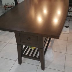 Dark Brown Table With 4 Swivel Chairs And 1 Dinning Bench