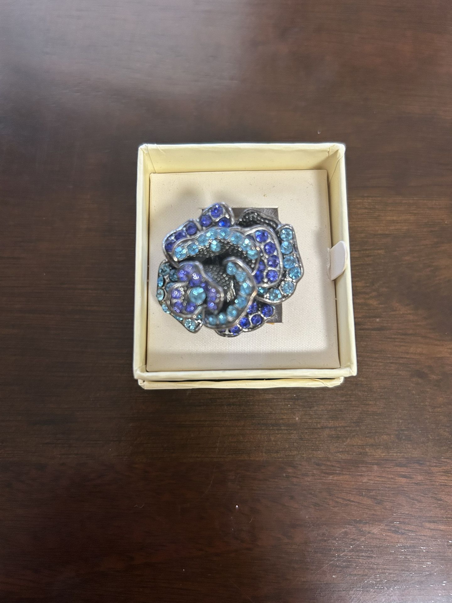 Blue Gemstone Ring Size 8. $20