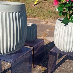 New 3pc Terracotta Ripple Garden Planter High Quality