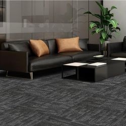 Petgrow Commercial Carpet Tiles, 24" x 24" Squares, 18 Tiles, 72 sq ft, Non-Slip Soft Floor Carpet for Office, Bedroom, Living Room, Kitchen, Garage,E
