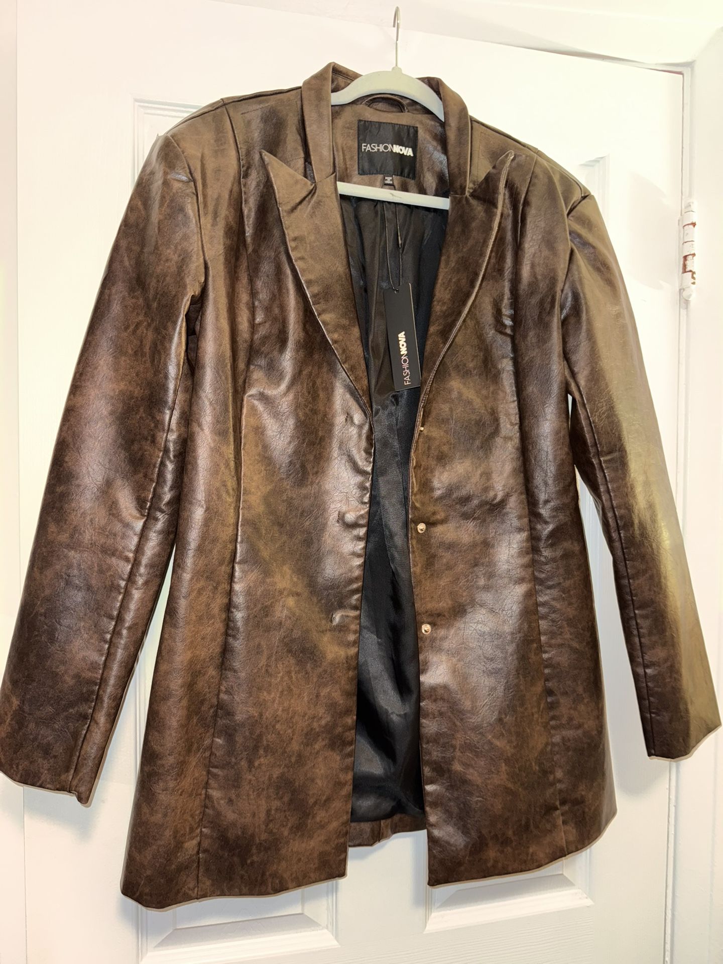 Fashion Nova - On Your Mark Faux Leather Blazer