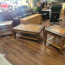 3pc Coffee Table End Table Set 