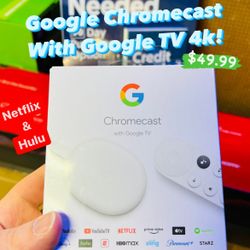 Google Chromecast 4k With Google Tv **BRAND NEW**