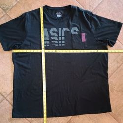 New ASICS Men's Short Sleeve Black T-shirt, Size 3XL