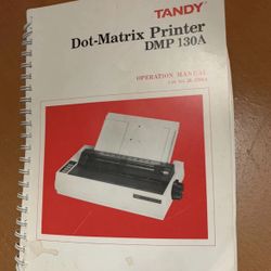 Tandy Dot-Matrix Printer DMP-130 Manual -Used- see details below for more info!