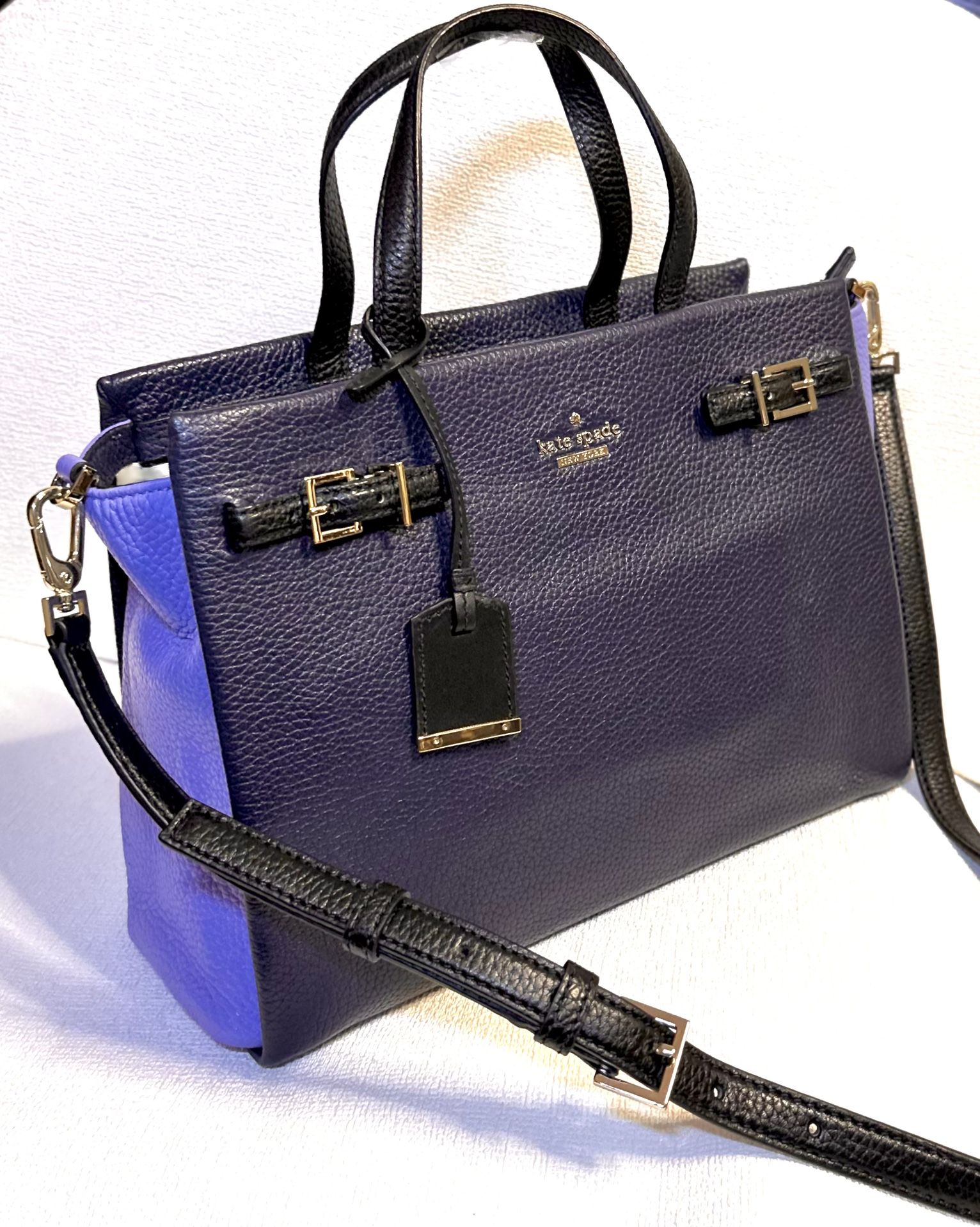 Kate Spade NY Holden Street Lanie Leather Handbag Blue Chic Fashion Scarce