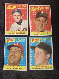 Vintage 1958 Topps All-Star Selection Sports Magazine Baseball Cards Lot 