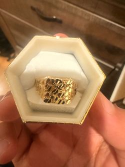 14K solid Yellow Gold Nugget Ring