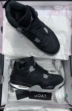 Black canvas jordan 4s