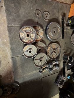 Weights, bar and rack