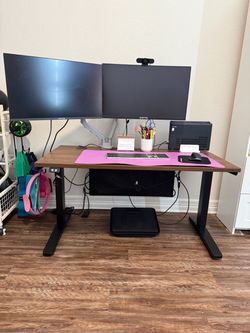 UPLIFT V2 Electric Standing Desk 48x24 – Walnut – Cable Management Included