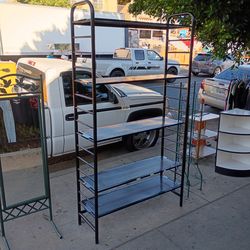 Five Tier Black Metal Shelf For Storage | 47in L, 16in W, 88in H