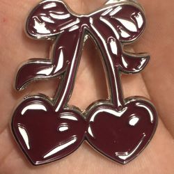 Cherry Ribbon Pin