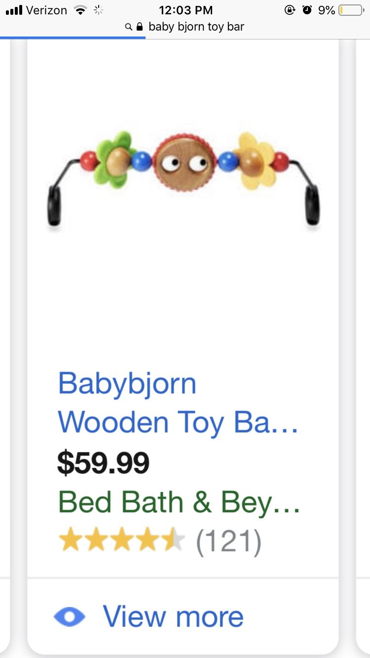 Baby Bjorn bouncer toy bar