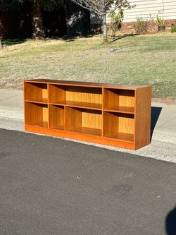 *CURB ALERT* FREE Teak bookshelf credenza cabinet 71”L *will take down when gone*