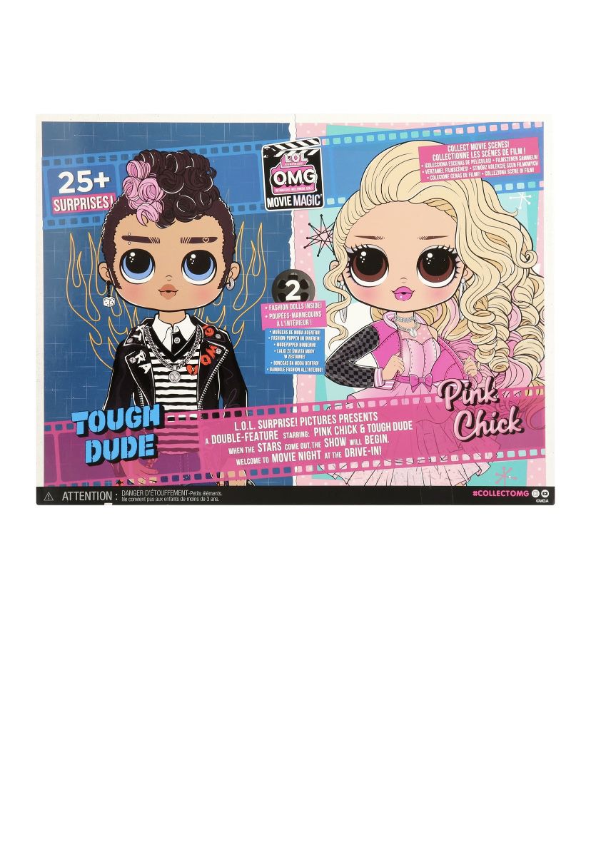 L.O.L Surprise! OMG Movie Magic Fashion Tough Dude and Pink Chick Doll Playset