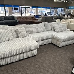 Big Soft Grey Sectional Couch