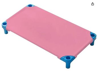 NEW in BOX 1PK Toddler Cot Bed for Sleeping with 4PK Pink sheets, 145LB limit, 52” x 23”