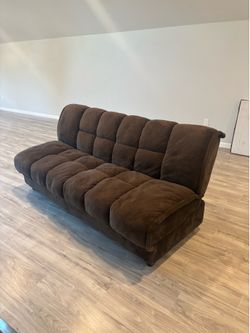 Brown suede futon