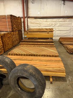 Redwood fence boards and lattice