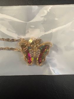 Gold-Tone Butterfly Pendant Necklace