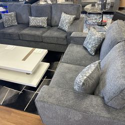 Special‼️ 2pc Sofa Set Gray Color w/Accent Pillows