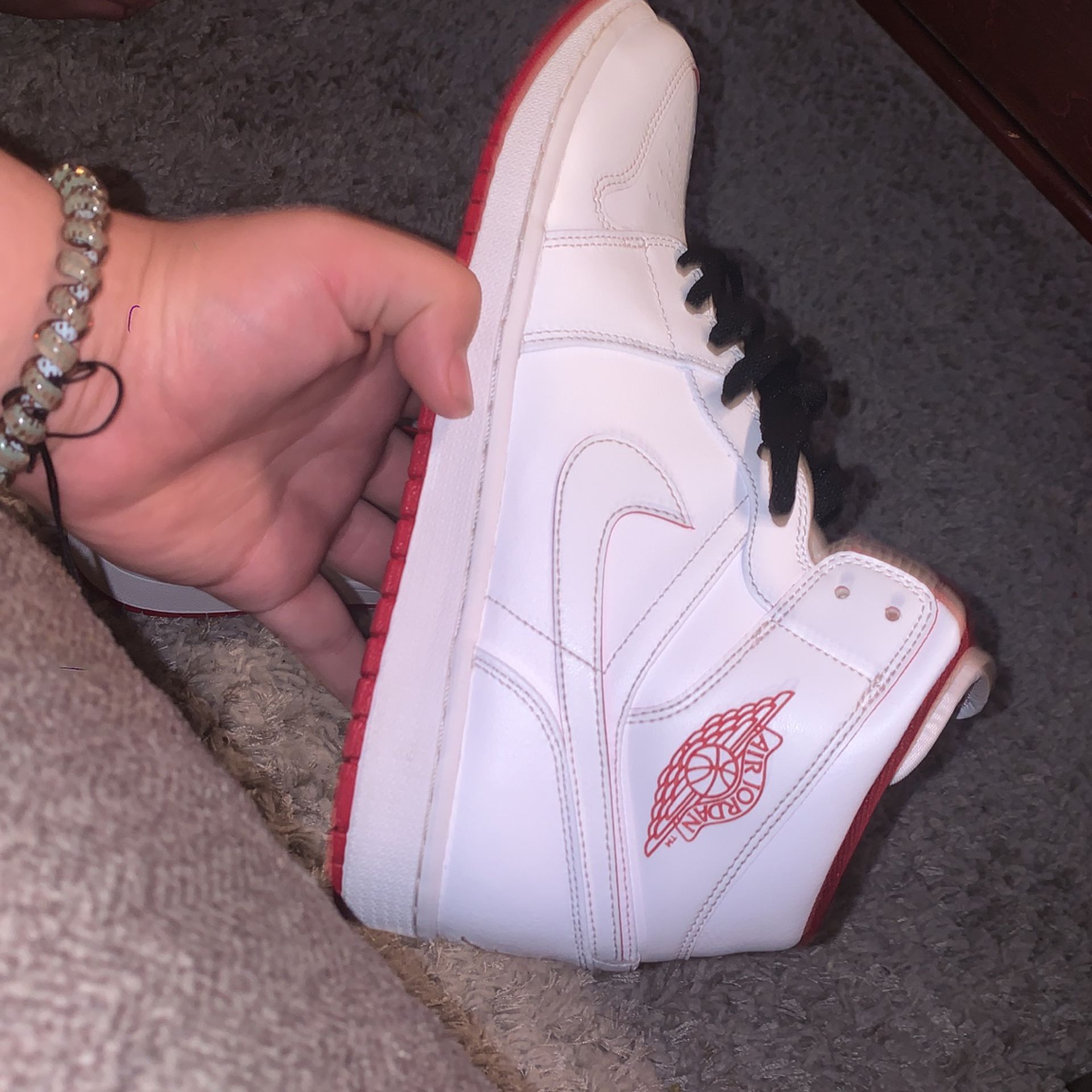 Gym Red And White Jordan Ones Barely Worn