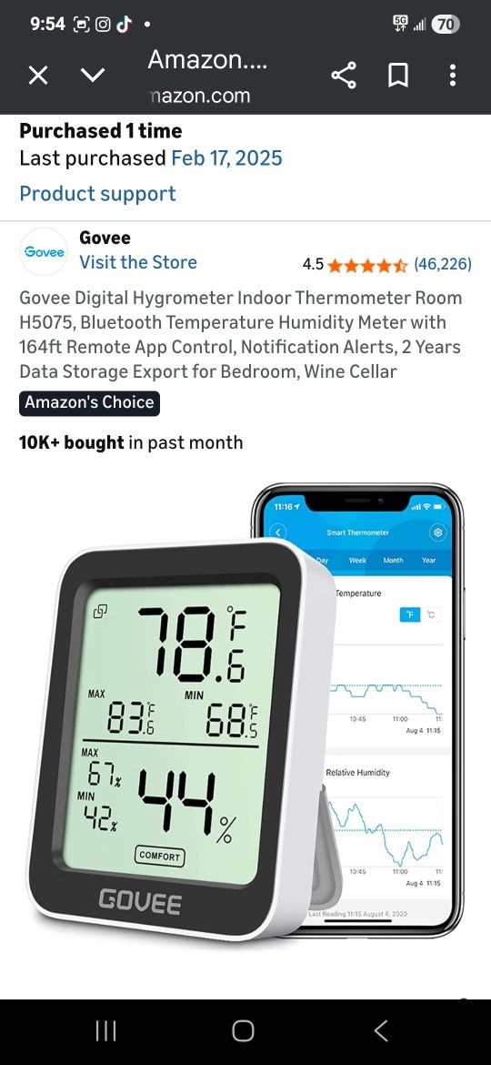 Digital Hydroponic Thermometer For Growing Tent