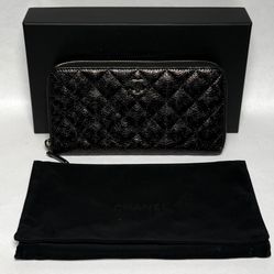 Authentic Chanel Medium Camelia timeless classique zipped wallet