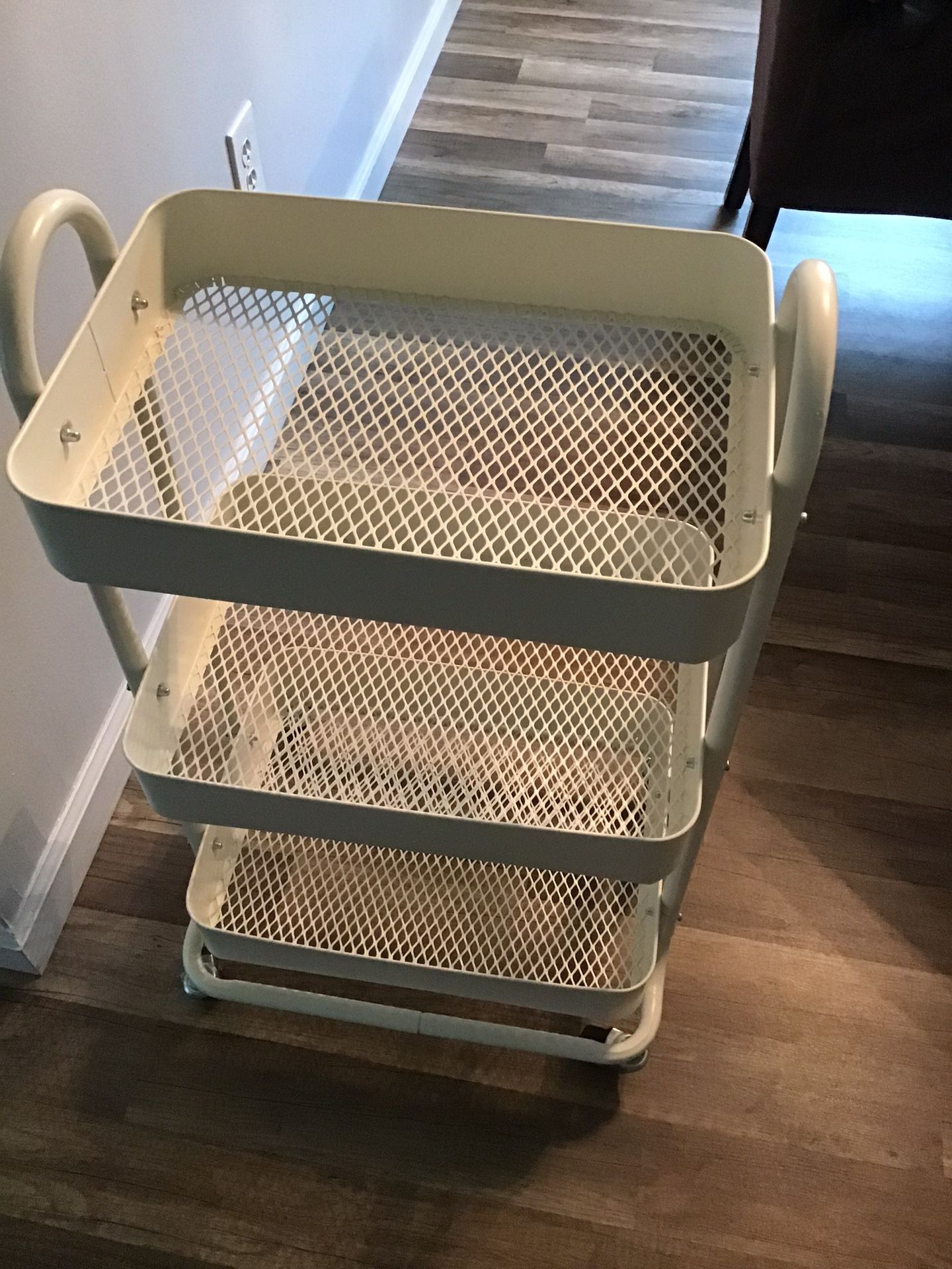 Utility Cart with Handle – Supports Up to 33 lbs per Shelf – for Office, Home, Kitchen, Garden, or Garage