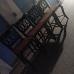 (4) Wooden Chairs